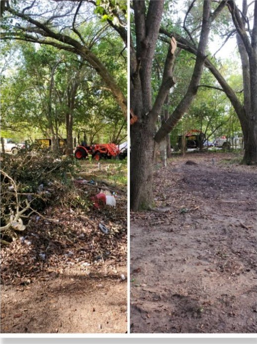 Brush and debris clearing — before and after — Mels Sanitation / Junk Removal