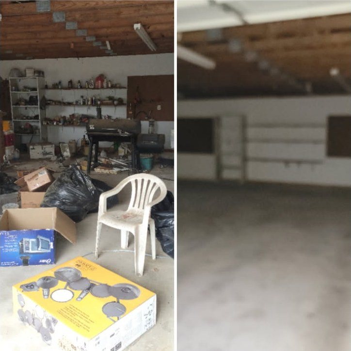 Garage cleanout — before and after — Mels Sanitation / Junk Removal