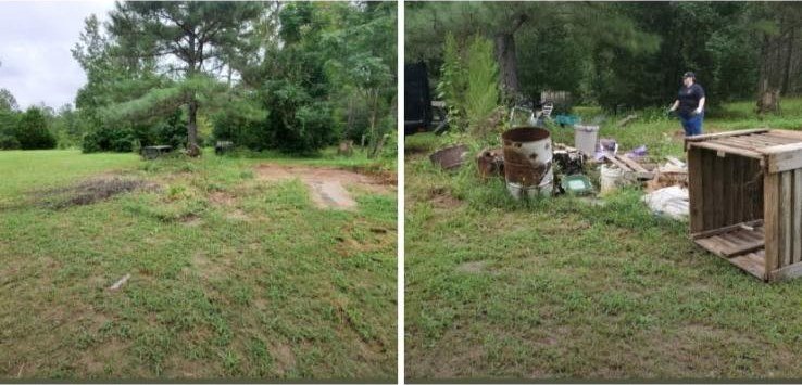 Lot cleanup — before and after — Mels Sanitation / Junk Removal